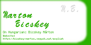 marton bicskey business card