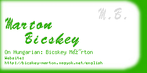 marton bicskey business card